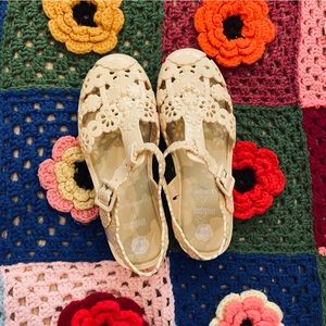 Melissa x Viktor & Rolf Yellow Lace Possession Jelly Sandals